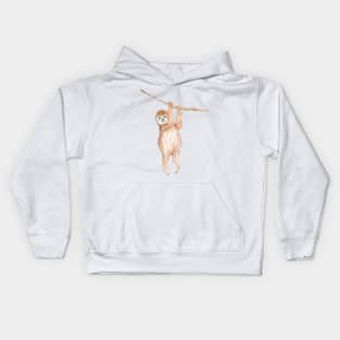 Cute Sloth hanging in tree Kids Hoodie